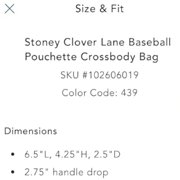 STONEY CLOVER Lane Gray Baseball Pouchette Crossbody Bag Yankees - Picture 4 of 4
